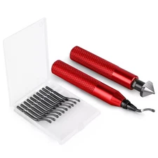 Deburring Tool Countersink Hand Reamer with 10 Extra Blades Kit for Metal Pipes