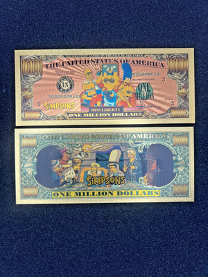 #ad Maggie Simpson 24k Gold Foil Banknote The Simpsons Show $3.59