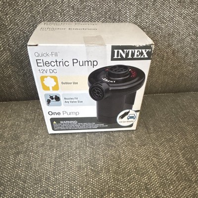 Intex Quick-Fill 12V DC Electric Inflator/Deflator w/ 3 Nozzles, Black