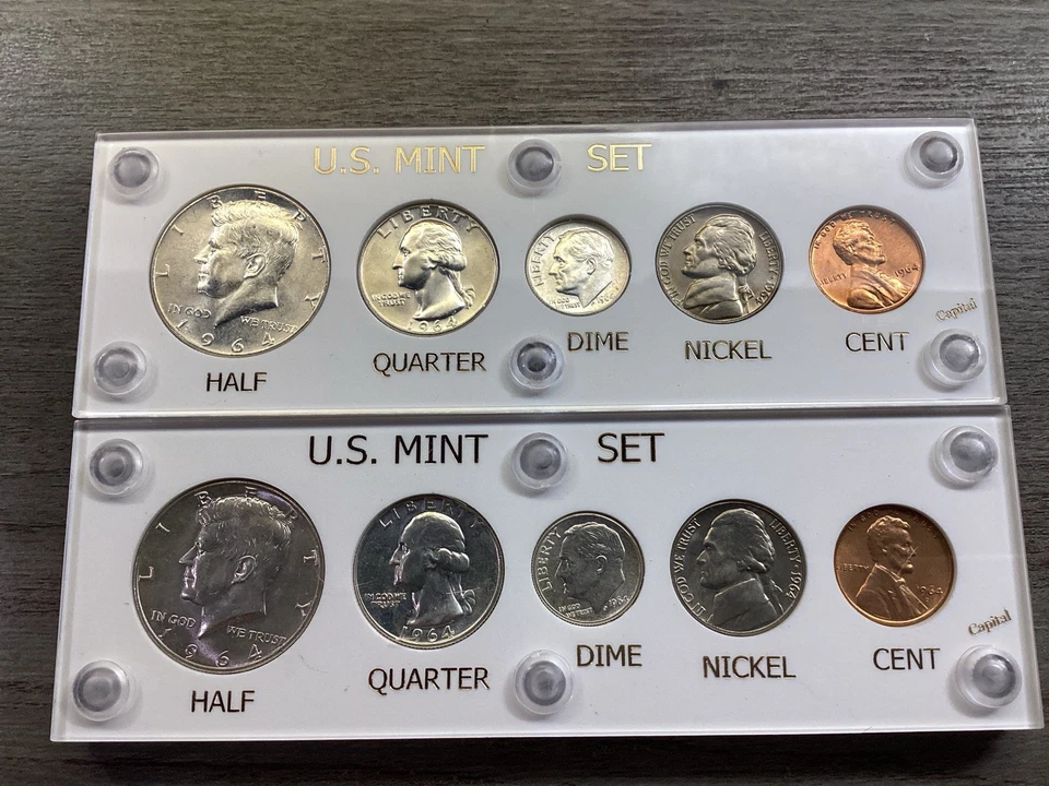 1964 PD US Mint Uncirculated Mint Set in Capital Holders 10 Coins 110725 14dd - Image 2 of 4