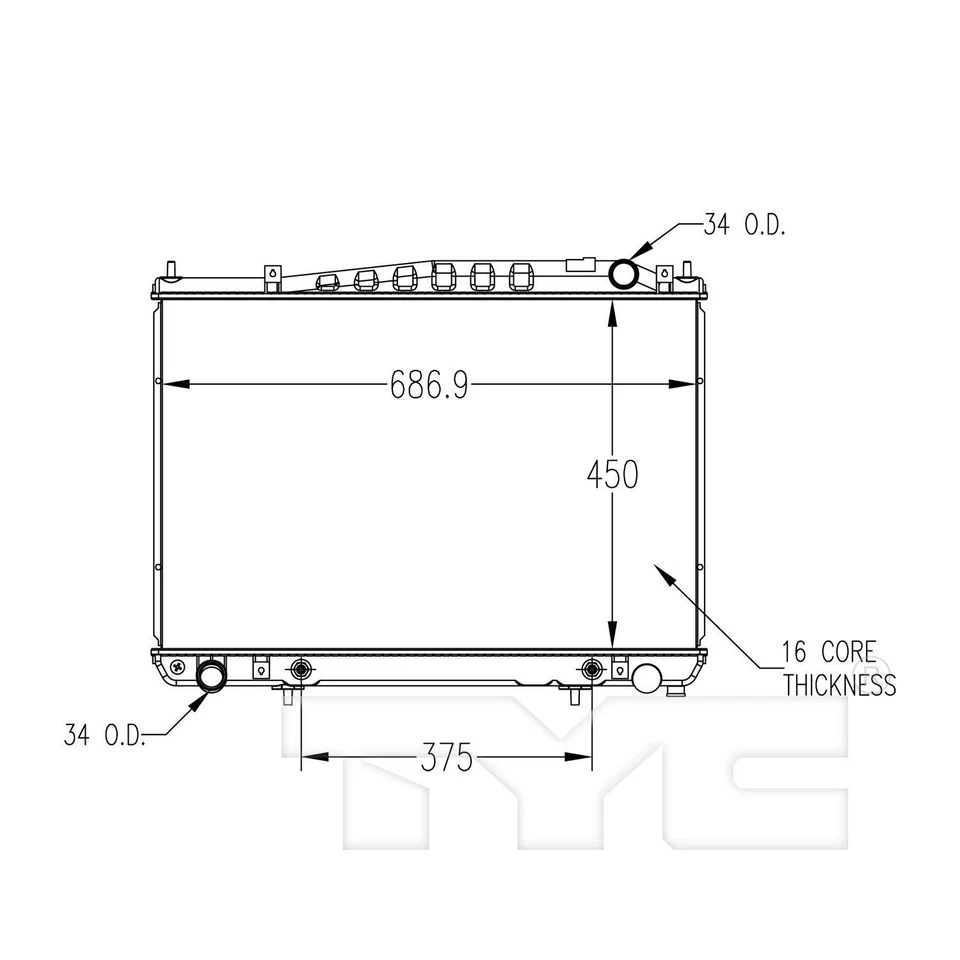 TYC 2426 Radiator Assembly For 02-04 Infiniti M45 Q45 - Image 4 of 4