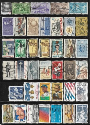 US United States Stamp Packet Lot of 39 off paper Stamps USA Collection used