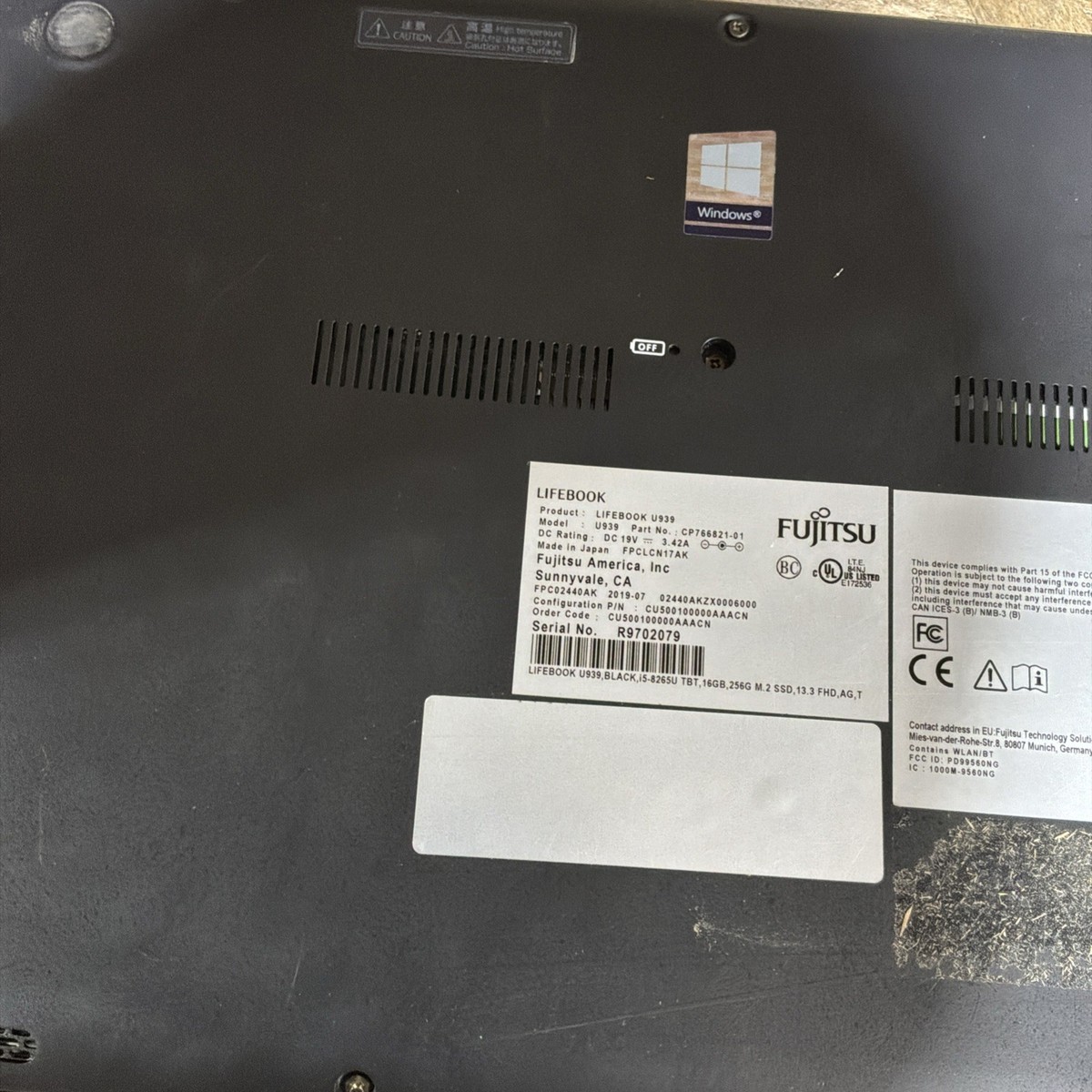 Fujitsu Lifebook U939 Core i5-8265U 8GB RAM 256GB SSD Good C321 | eBay