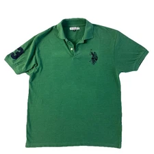 U.S. POLO ASSN Double Pony #3 Polo Shirt Double Jockey Green Mens Medium