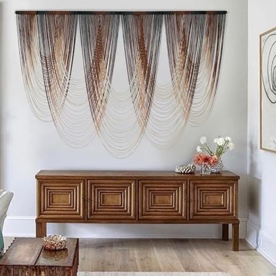  Macrame Wall Hanging Dip-Dyed Large Macrame Wall Decor For Living Room Brown