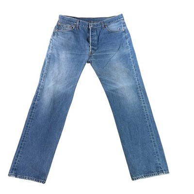 Vintage Levi's 501xx Jeans Men 35x32 Blue Y2K Button Fly Denim Nice Fade
