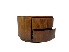 Christa 2-Drawer 30" Round Coffee Table - Chestnut