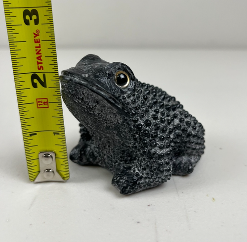 VINTAGE Wolf Original KRÖTE Frosch schwarz und grau große Augen strukturiert hergestellt in Kanada - Bild 2 von 6