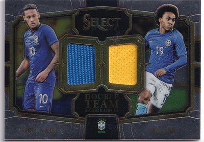 2017-18 Panini Select Neymar Jr & Willian Brazil Match Worn Relic