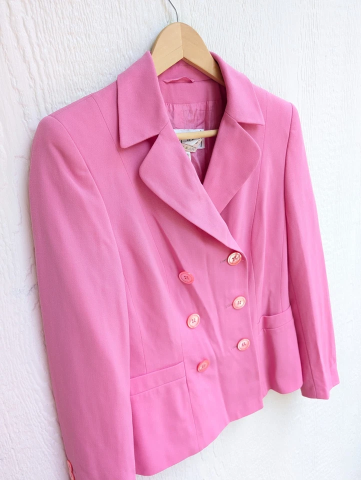 Chaqueta Blazer Vintage Laurel By ESCADA Rosa 100% Lana Barbiecore Para Mujer Talla 38 Foto 3 de 4