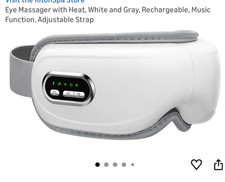Eye Massager with Heat and Vibration Compression Rechargeable WHITE.