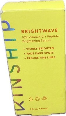 Kinship Brightwave Vitamin C Peptide Serum 1 fl oz Brightening Vegan NIB