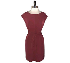 LOFT Size 10 A-Line Dress Rust Red Sleeveless Pockets Cap Sleeve