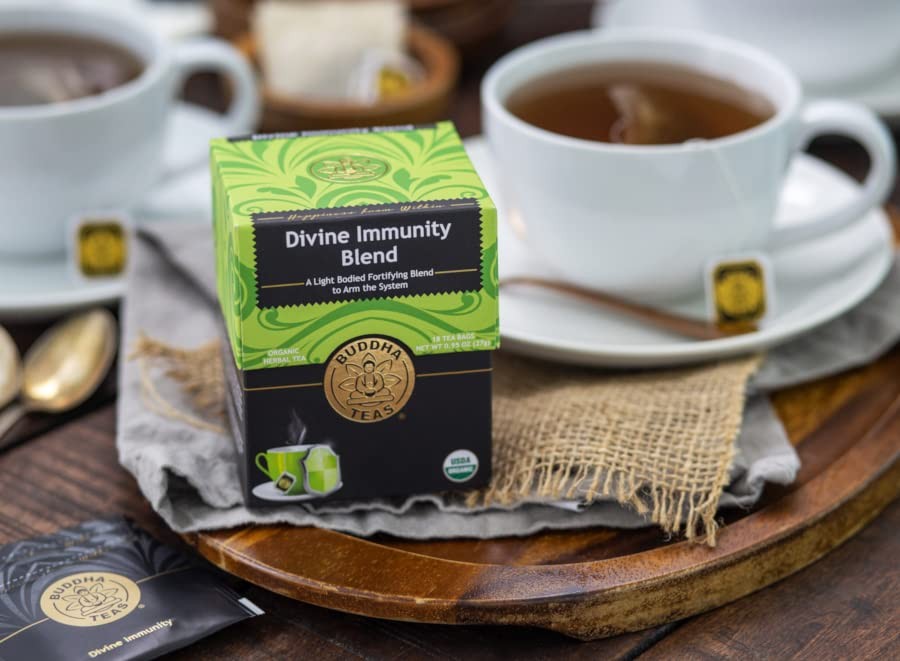 Buddha Teas Divine Immunity Blend Organic Elderberry Herbal Tea Caffeine Free