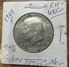 1964 Kennedy Half Dollar 90% Silver Uncirculated Raw JFK Half Coin Philadelphia