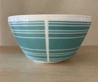 Pyrex VINTAGE CHARM Aqua & White Stripes 6C/1.4L Mixing Bowl 7”x 4”