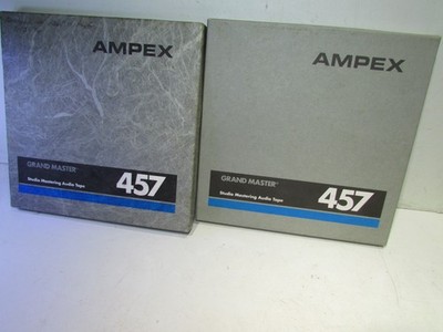 2 AMPEX 457 Grand Master Studio Mastering Audio Tape 1/4  X 1800  USED Look Nice