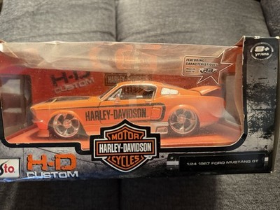 NIB 1967 Ford Mustang Gt Harley-Davidson Custom Orange/Black  1:24 Maisto