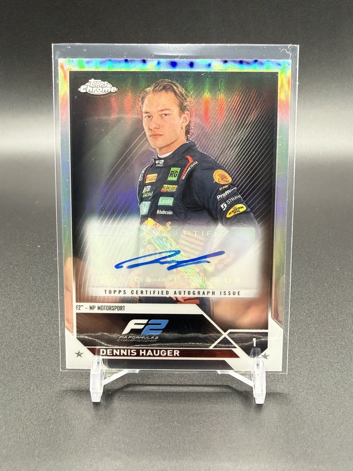 2023 Formula 1 Topps Chrome F1 Dennis Hauger Portrait Autograph