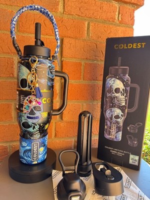Rare Coldest 46oz Limitless V8 STARRY SKULLS - RARE, 3 Lids  Leak proof, NIB 