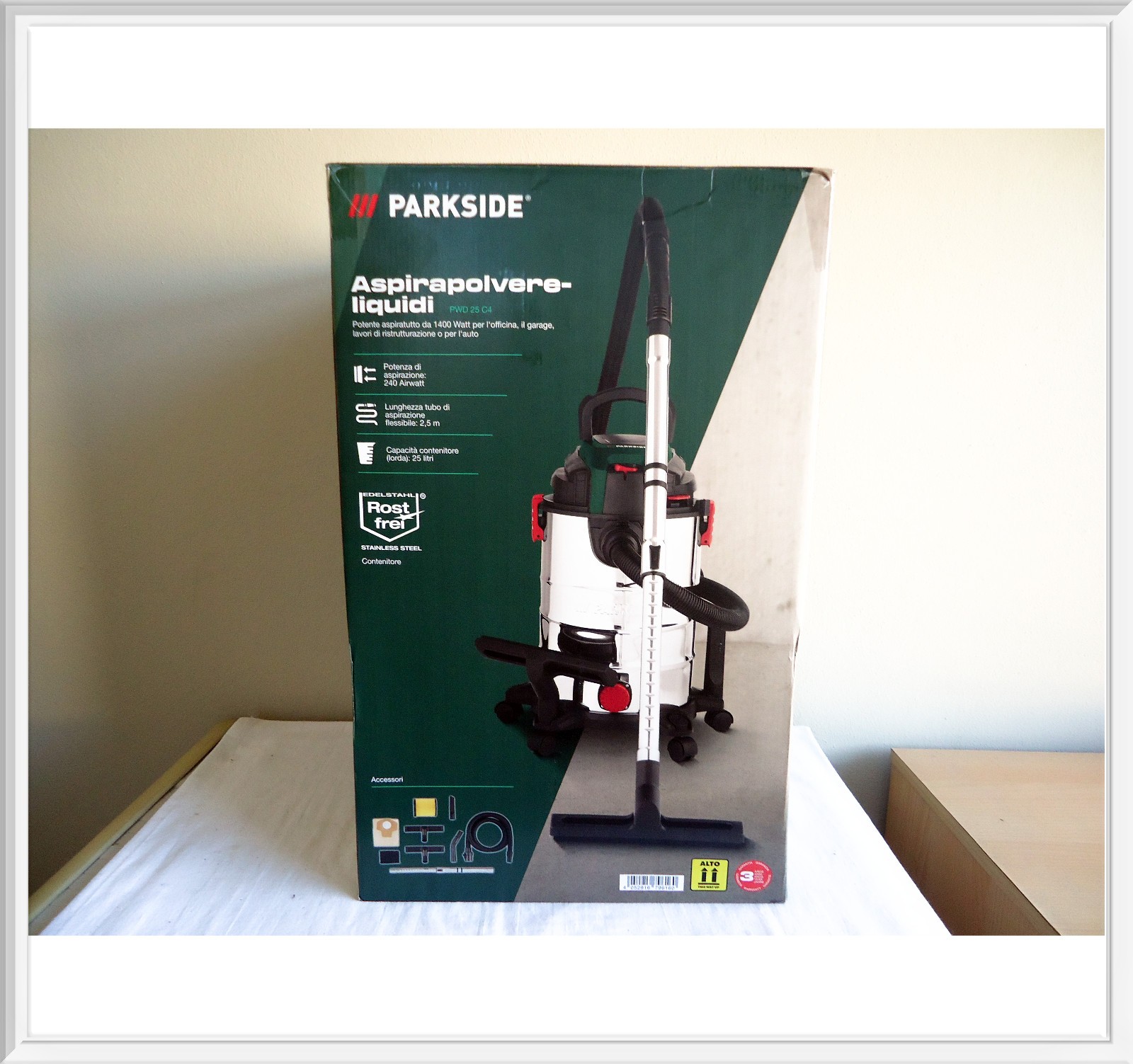 Recensione Parkside PWD 25 C4: Aspiratore Solidi Liquidi + Kit 10 Sacchi