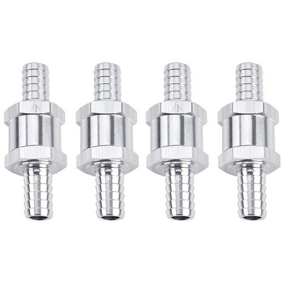 4pcs 12mm 1/2'' Fuel Non-Return One Way Check Valve Petrol Diesel Oil Aluminum