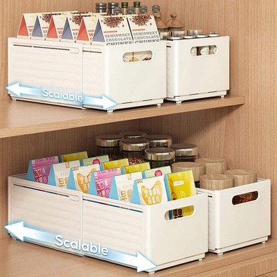 Kitchen Storage Box Retractable Multifunctional Storage Basket Cabinet Desktop S