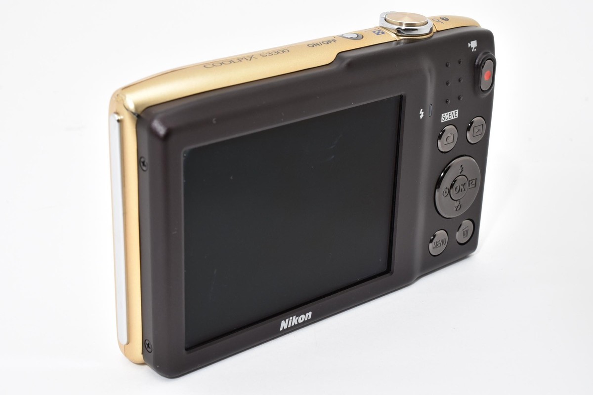 Near MINT] Nikon COOLPIX S3300 6x Zoom 16.0MP Digital Camera Gold