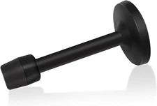 Door Stop, 5 Inch Long Door Stopper, Black Wall Mount Doorstops Stainless Steel