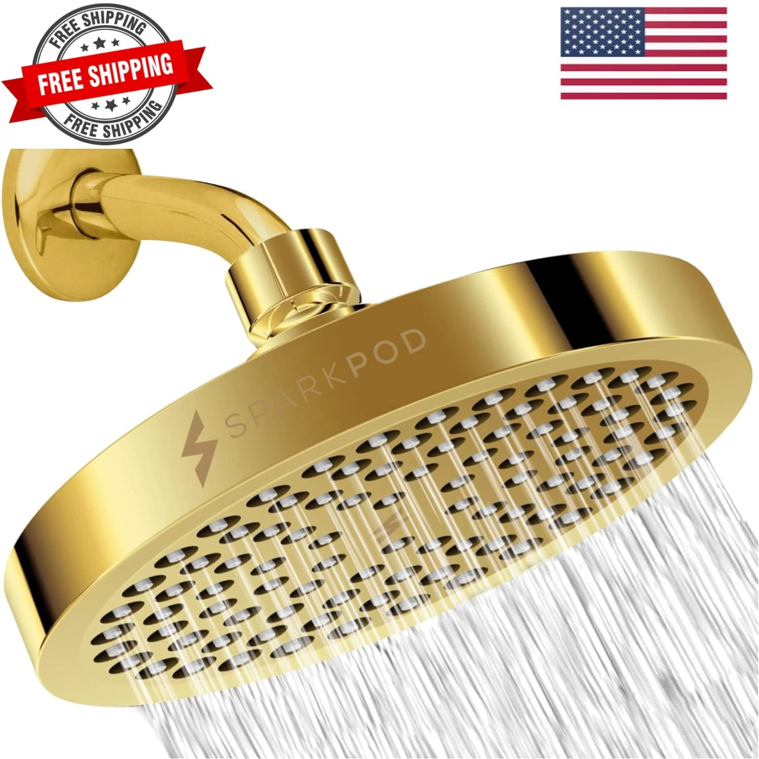Shower Head - High Pressure Rain - Quality Luxury Design - Easy Clean Adjust...