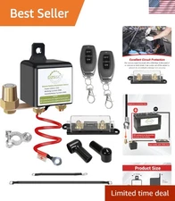 Heavy Duty 12V Remote Disconnect Switch 250A - Maximizes Battery Life & Security