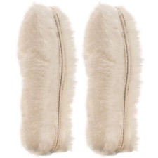 2 Pair Real Pure Sheepskin Luxury Insoles 2-Pairs Women US 6, Beige