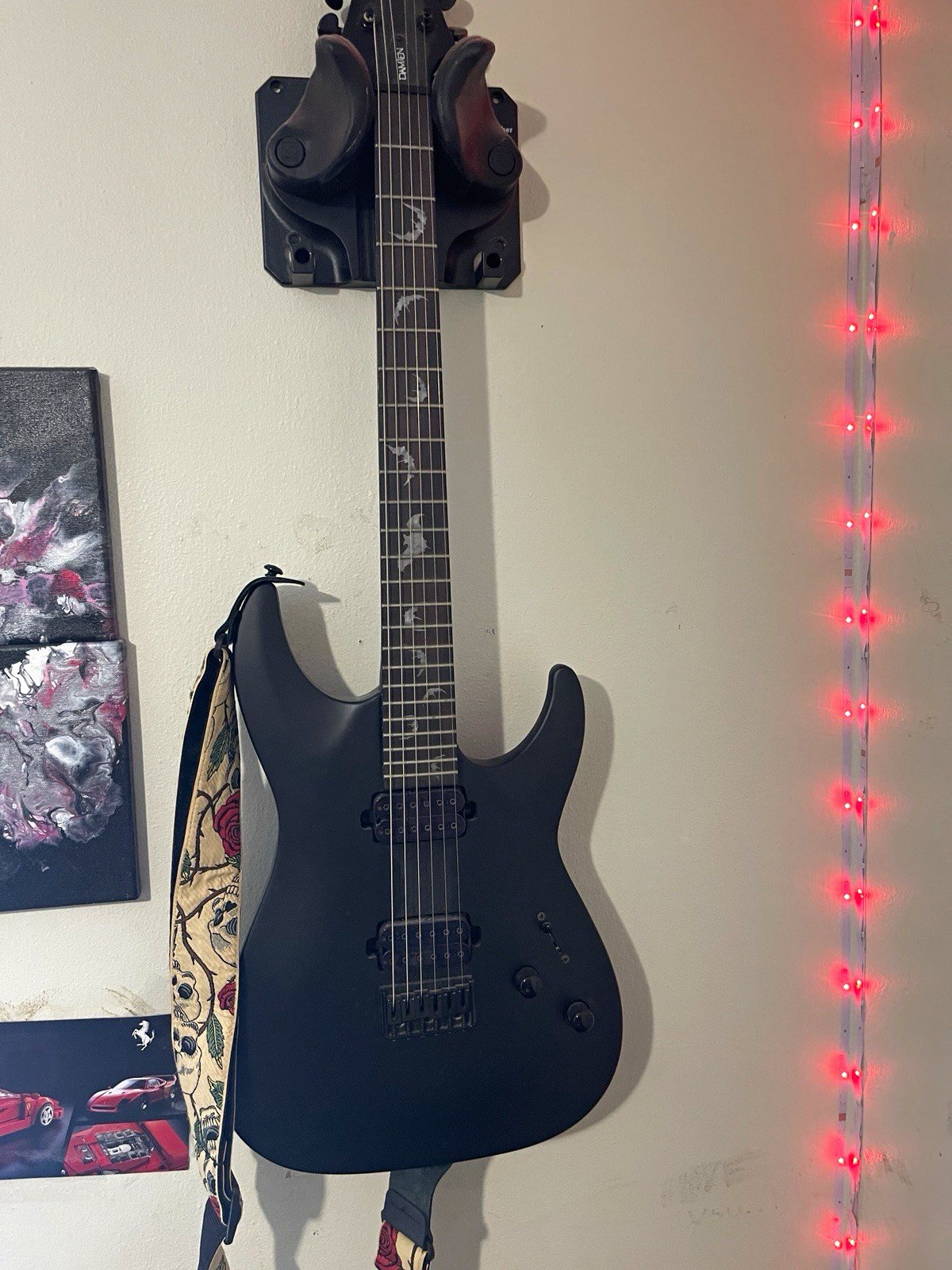 Schecter Damien-6 Satin Black Solid Body 6-String Guitar 24-Fret Rosewood