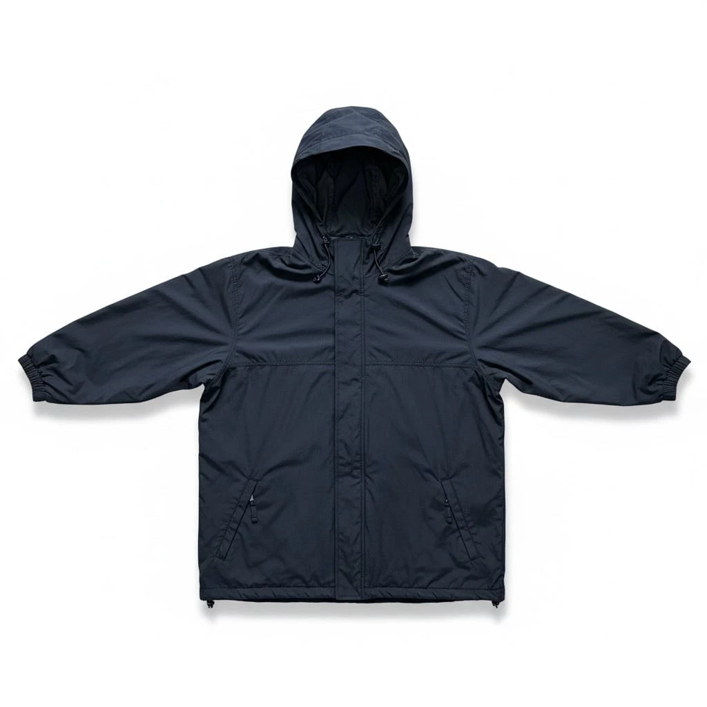 Vintage L.L.Bean Hooded Nylon Windbreaker Rain Jacket Navy Blue Men's XL Tall