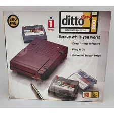 Iomega Ditto Easy 800 External Tape Drive Backup System Software Windows 95 NEW