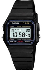 GENUINE Casio Watch Classic Sports Digital-F-91- 1YER-BOXED