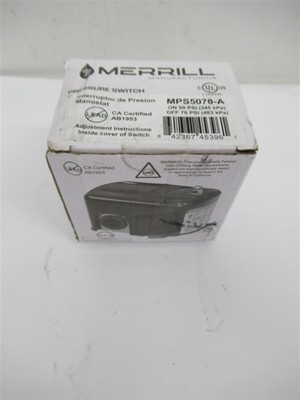 Merrill MPS5070-A Water Well Pressure Control & Air-Pump Pressure Switch 