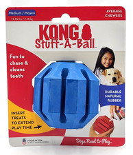 KONG Stuff A Ball MEDIUM Durable Treat Dispensing Teeth Cleaning Dog Chew Toy 3"