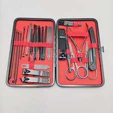 24 Nail Clippers Set Stainless Steel Manicure Pedicure Cuticle Grooming Tool NEW
