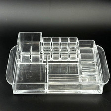 Clear Acrylic Makeup Organizer Heavy 10.5" x 7" Vanity Cosmetic Storage