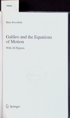 Galileo and the Equations of Motion. Boccaletti, Dino: