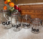 Rare Vintage 70’s Glass Kitchen Canisters Set of 4 Canisters by Triomphe France — photo 1