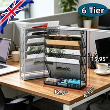 STRONGER WALL MOUNTED 6 TIERS MAGAZINE LITERATURE HOLDER RACK HANGING FILE PAPER