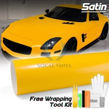 Premium Satin Sunflower Yellow Matte Flat Vinyl Wrap Sticker Decal Bubble Free
