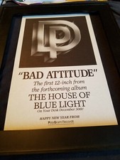 Deep Purple Bad Attitude Rare Original Radio Promo Poster Ad Framed!