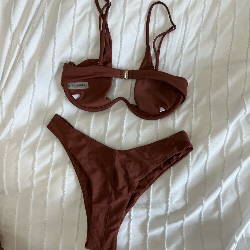 ZAFUL Sz s V Wire High Leg Bikini Set - Deep Pink… - image 2