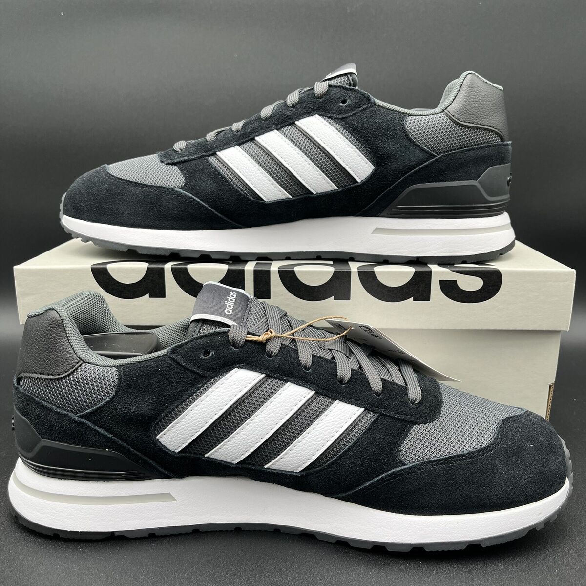 Adidas Run 80s Men's Shoes Core Black-Cloud White-Grey GV7302 Multi Sz NEW Adidas Run 80s Men's Shoes Core Black-Cloud White-Grey GV7302 Multi Sz NEW