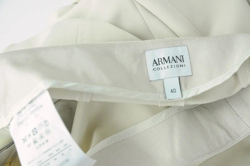 Armani Pants Women (EU) 40 Cone-Shaped Pleated Stretch Beige - Picture 5 of 8