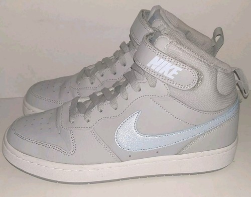 Neuwertig Nike Court Borough Mid 2 Sneaker Hoch High Top Leder Grau Blau 39 - Bild 2 von 5