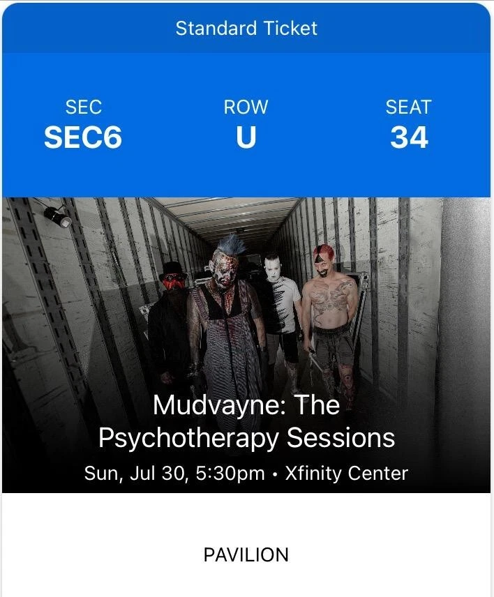 2 Tix Mudvayne July 30th - Image 1 of 2